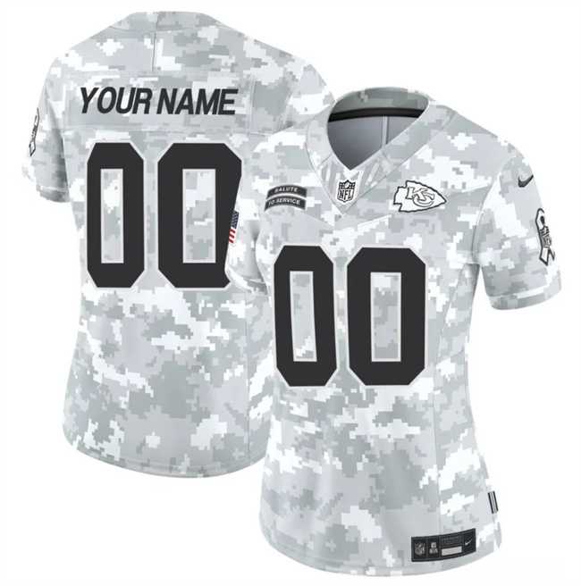 Women%27s Kansas City Chiefs Active Player Custom 2024 F.U.S.E Arctic Camo Salute To Service Limited Stitched Football Jersey(Run Small)